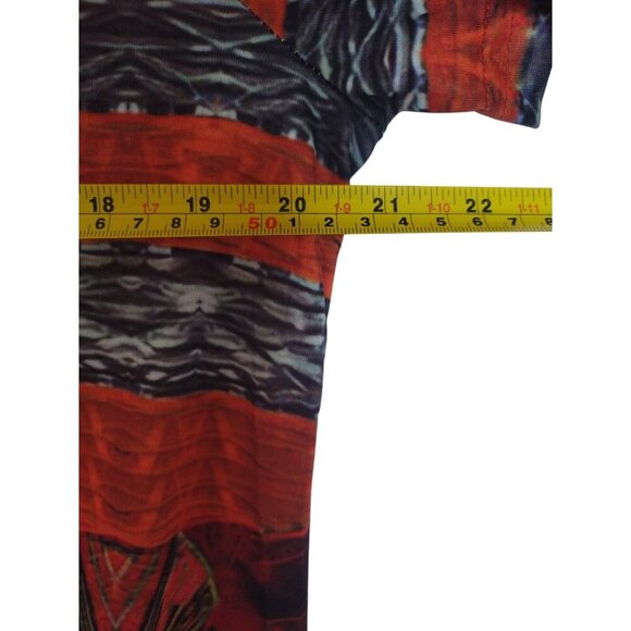 A-line short sleeve tunic blouse with colorful abstract print, size 2XL. NWT. - Picture 5 of 6